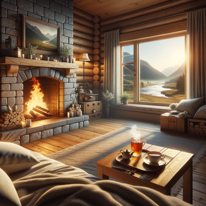 Cozy Bedroom with Bed, Tea, Bonfire | Majestic View