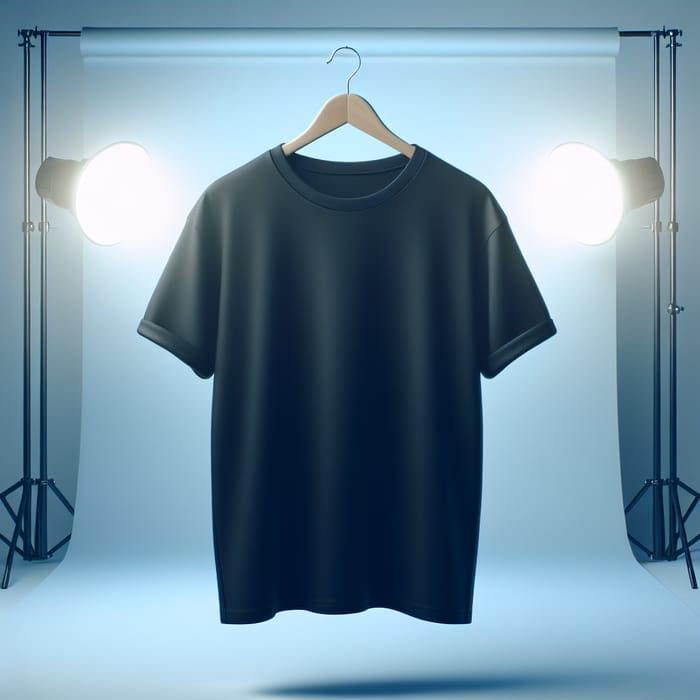 Plain Black T-Shirt on Hanger | Product Photography Studio Shot