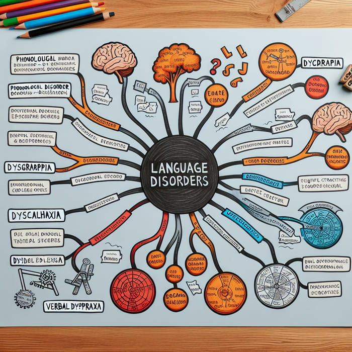 Language Disorders Mind Map: Phonological, Dysgraphia, Dyscalculia & More