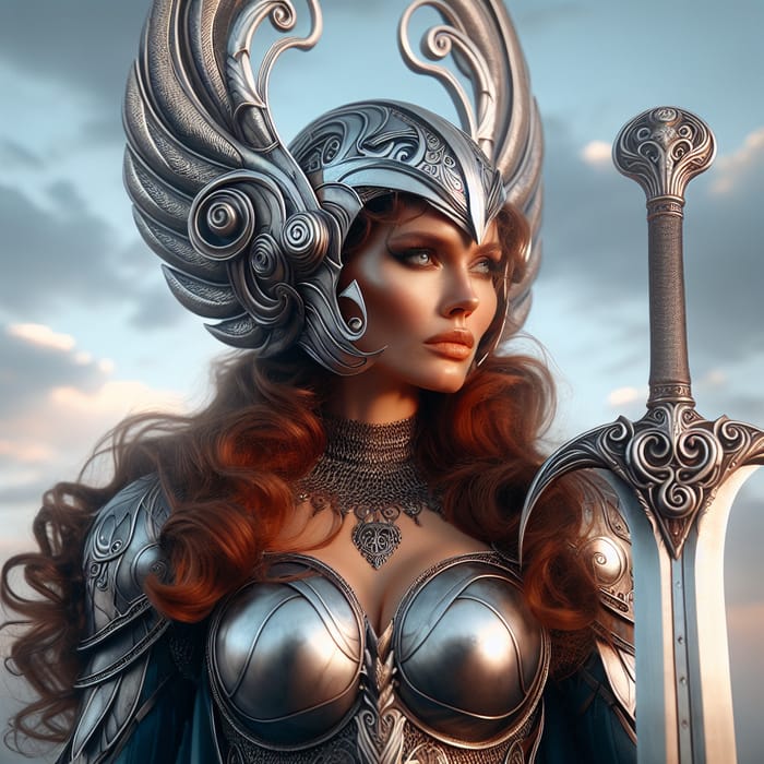 Majestic Valkyrie Warrior in Exquisite Armor Design