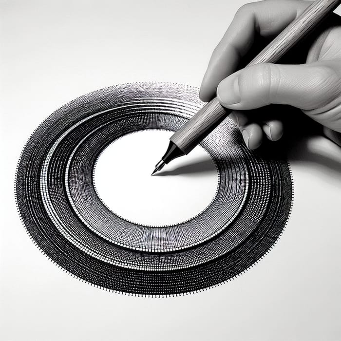 Circular Stroke Pen 50x50 Pixel in Black and White