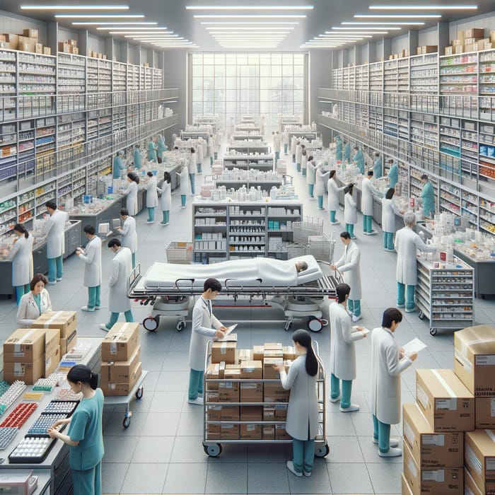 Efficient Hospital and Medicine Logistics: Diverse Staff and Well-Organized Pharmacy Scene
