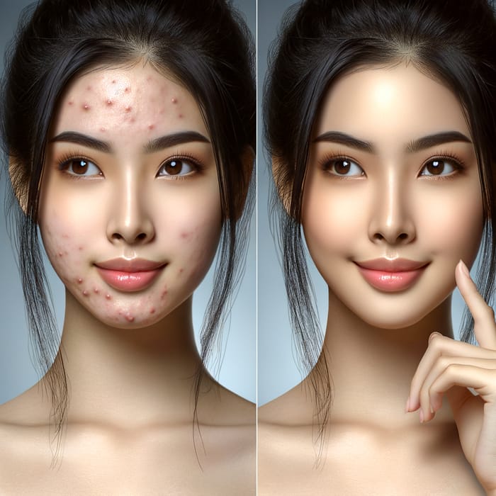 Asian Woman Acne Transformation | Clear Skin Before and After