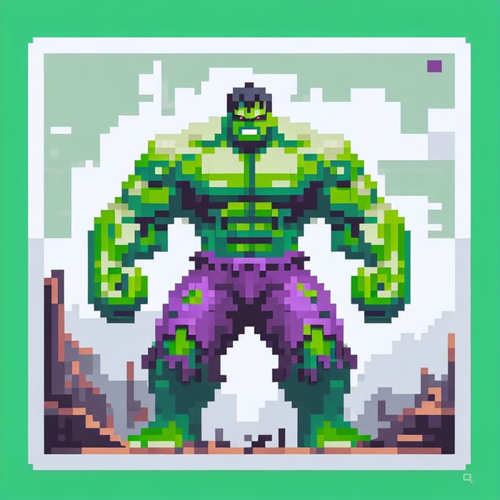 PS2 Hulk: Pixelated Low-Poly Artwork