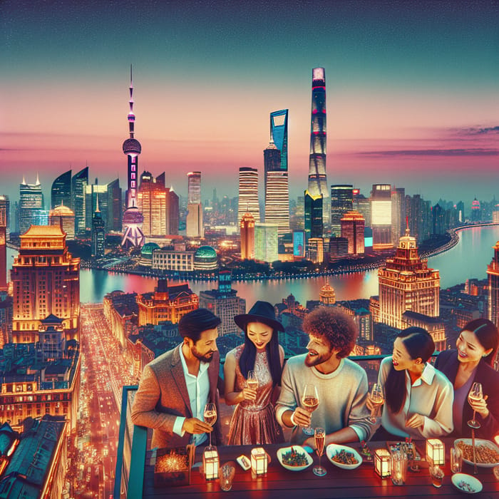 Shanghai Twilight Cityscape at Dusk