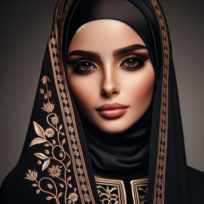 Elegant Portrait of a Saudi Woman in Traditional Attire
