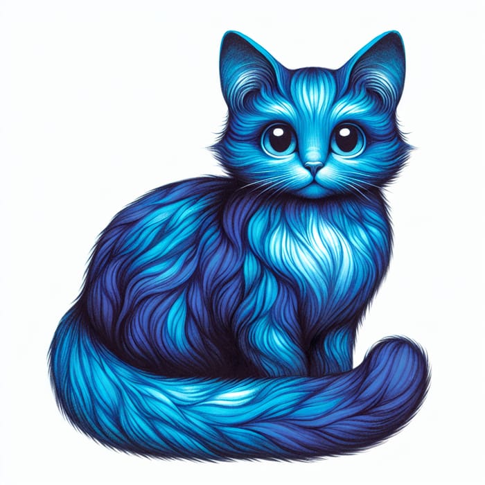 Blue Cat: Mystical Creature with Azure Fur