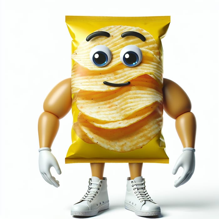 Creative Character Potato Chips with Hands, Legs, and Head