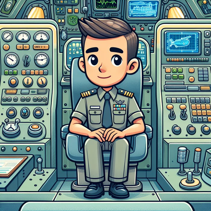 Cartoon Submarine Captain - Unique Character Design