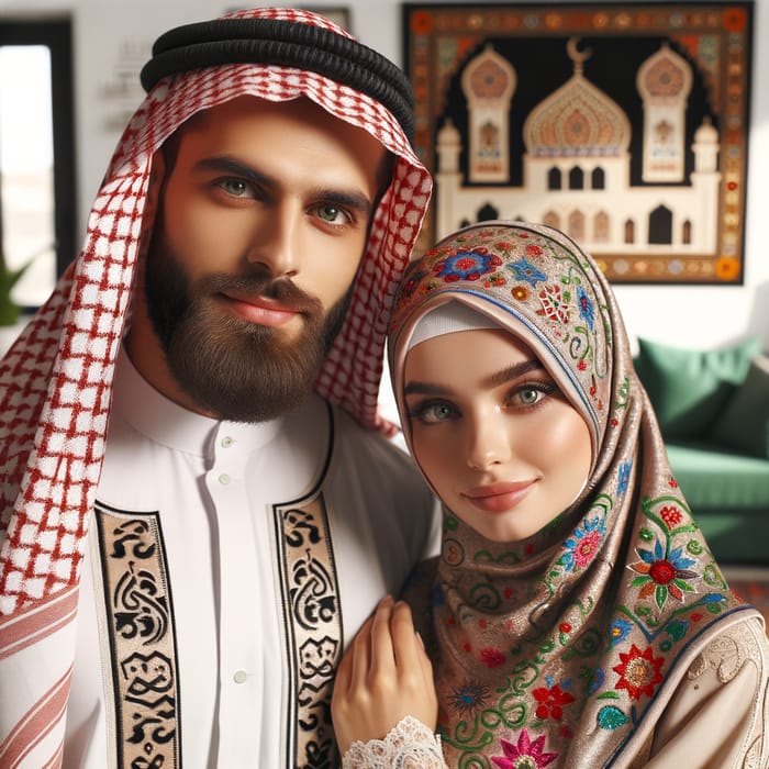 Middle-Eastern Muslim Couple Sharing Peaceful Moment