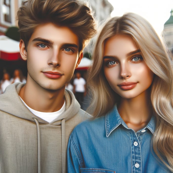 Blonde Couple: Young Man and Woman