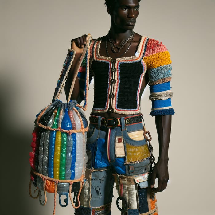 Eco-Friendly Men&rsquo;s Costume Made from Recycled Materials | AI Art 