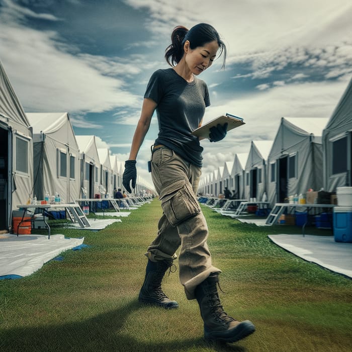 Resilient Woman in FEMA Camp: Empowered and Strong