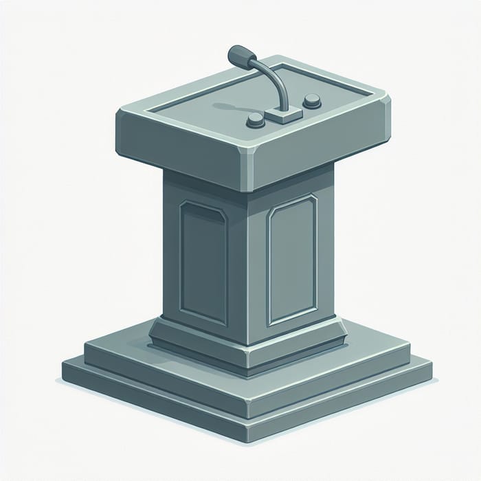 Gray Plastic Cuboid Lectern with Pulpit & Buttons