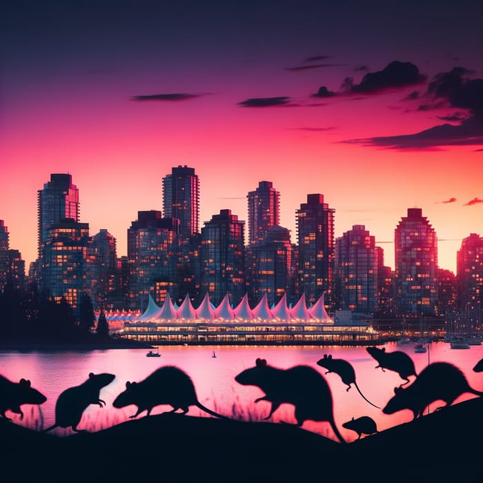 Vancouver BC Sunset View: City Lights & Scenic Rats