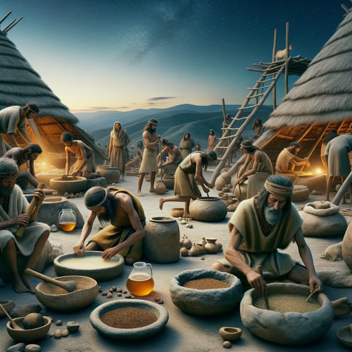 Hunter-Gatherer Brewing Scene at Gobeklitepe: 10,000 Years Ago