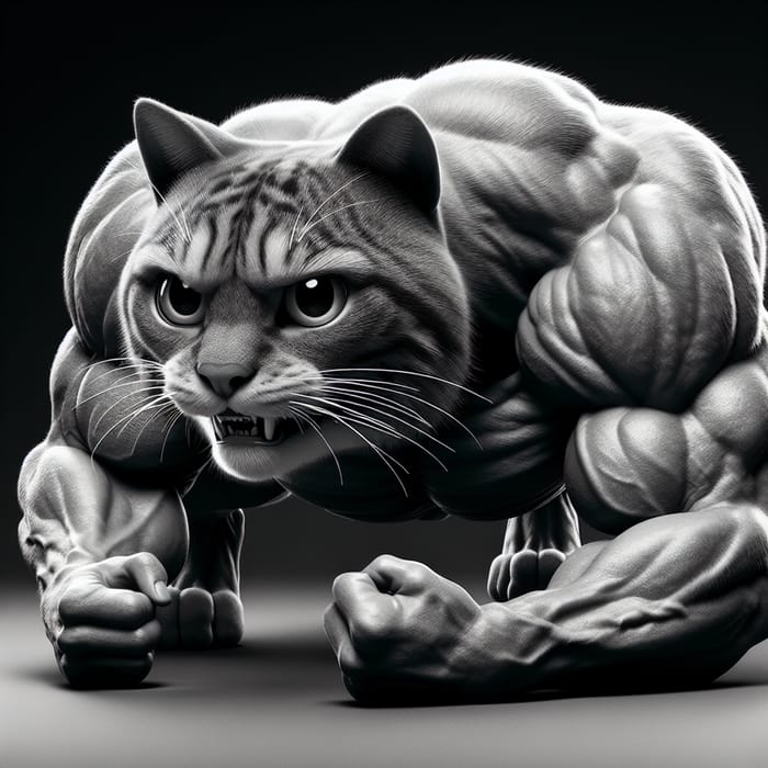 Muscular and Ready Cat for Playful Skirmish