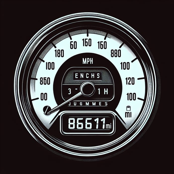 Car Dashboard 8611 MI Odometer Reading