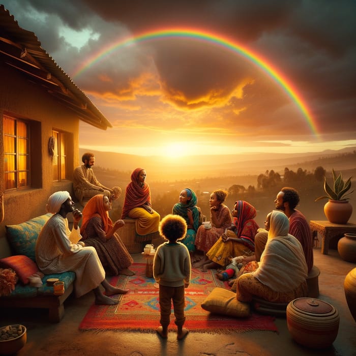 A Celestial Promise: Enchanting Rainbow over Ethiopia