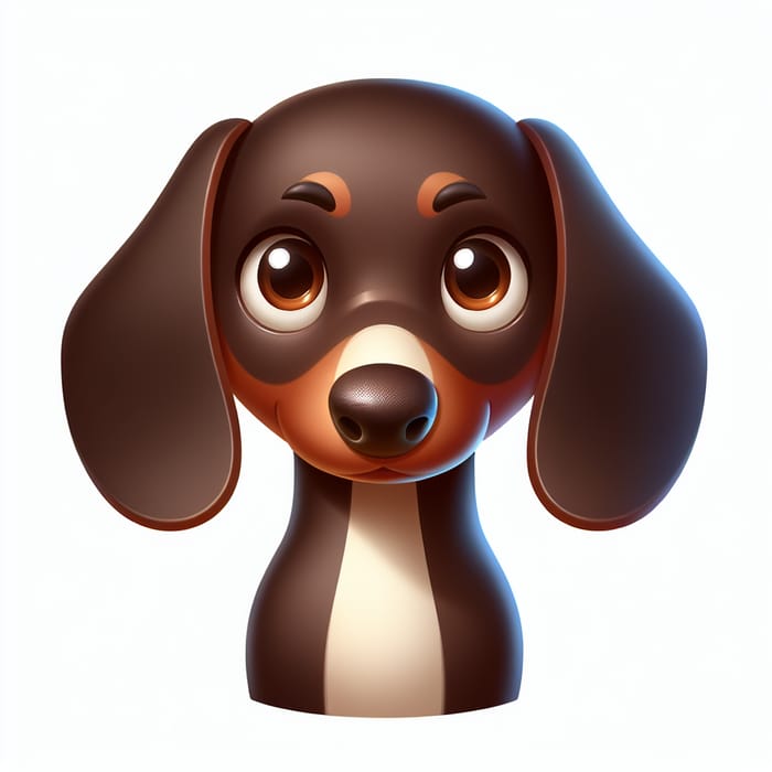 Dark Brown Dachshund - Pixar-Inspired Dog Character