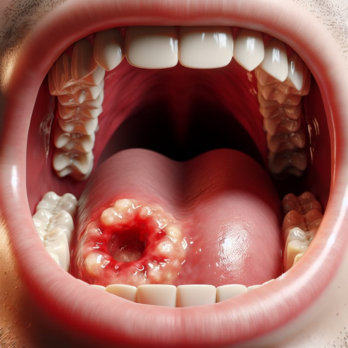 Realistic Mouth Sore Image - Middle-Eastern Man