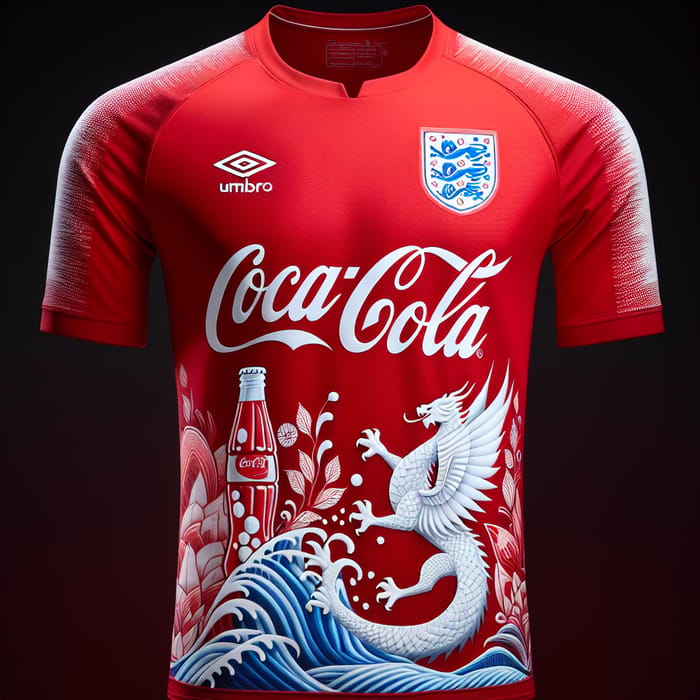 Vivid Red Wrexham FC Kit with Dragon and Coca Cola Artwork