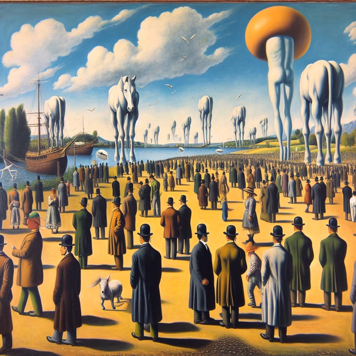 Magritte-Inspired Surreal Art: Captivating Landscape Scenes