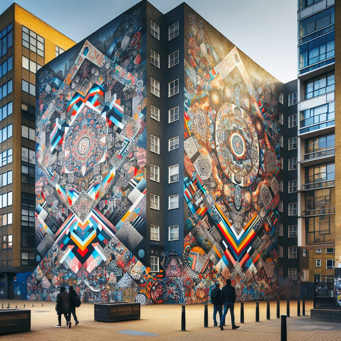 Vibrant Street Art Mural: Urban Cultural Fusion