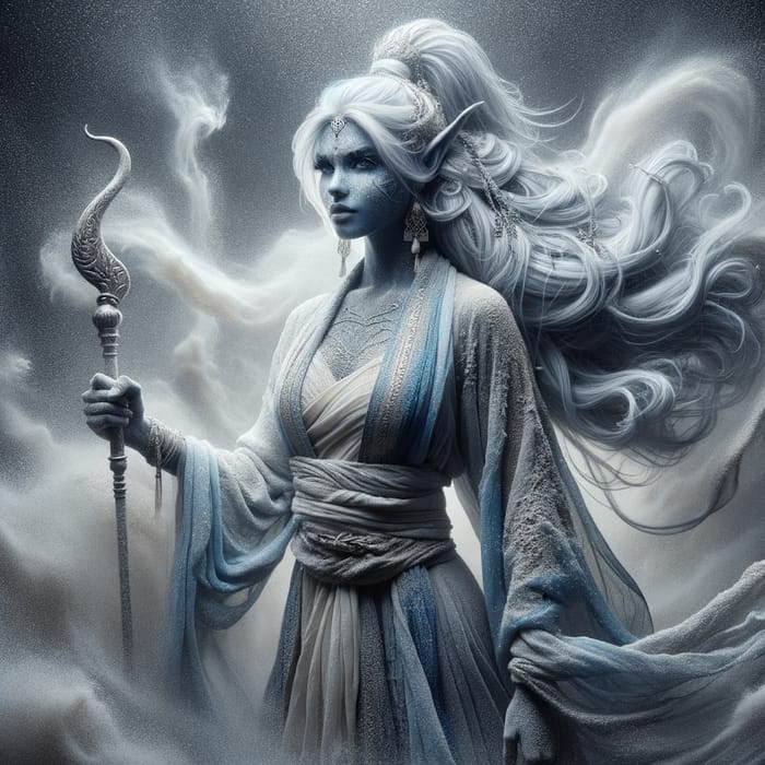 Mystical Half-Genie Woman | Grey-Skinned Enchantress