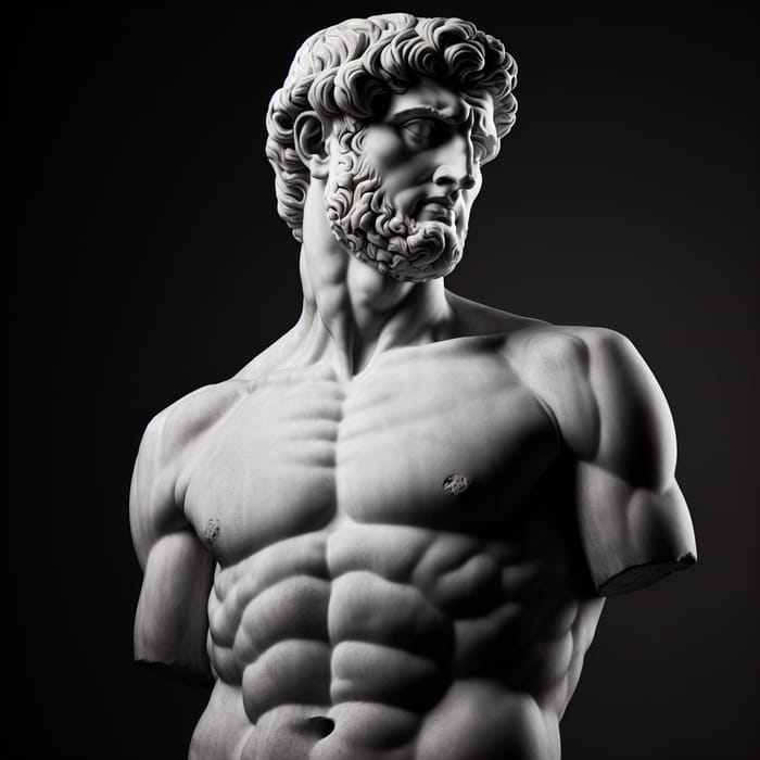 Stoic Greek Statue: Valor and Resilience in Art