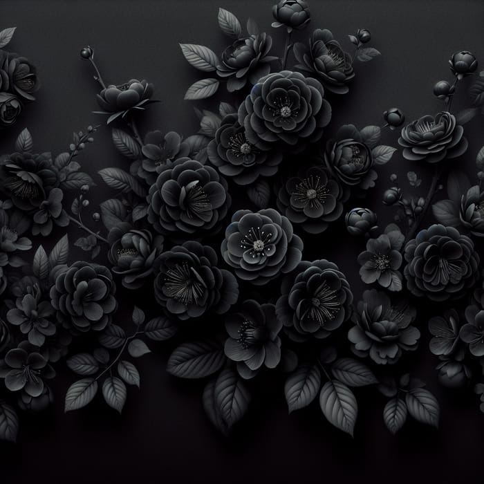 Intriguing Beauty: Dark Blossoms Background