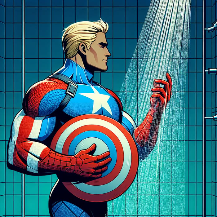 Brave Hero Captain America Shower Scene