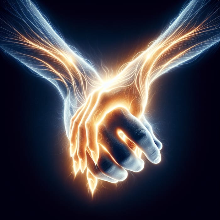 Radiant Connection: Hands Symbolizing Spiritual Bond