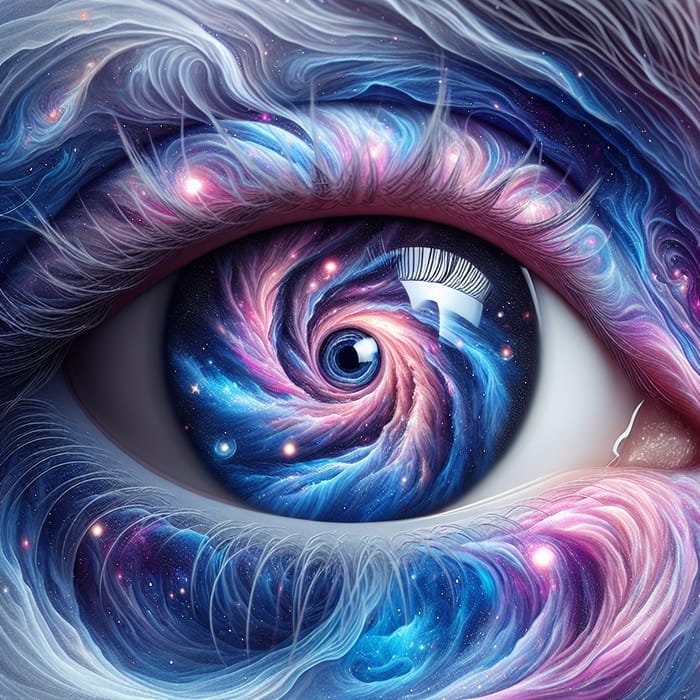 Galaxies in Eyes Illustration