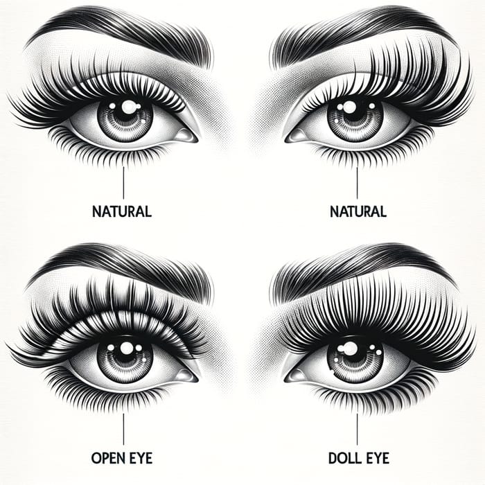 Lash Extension Styles: Natural, Cat Eye, Open Eye, Doll Eye