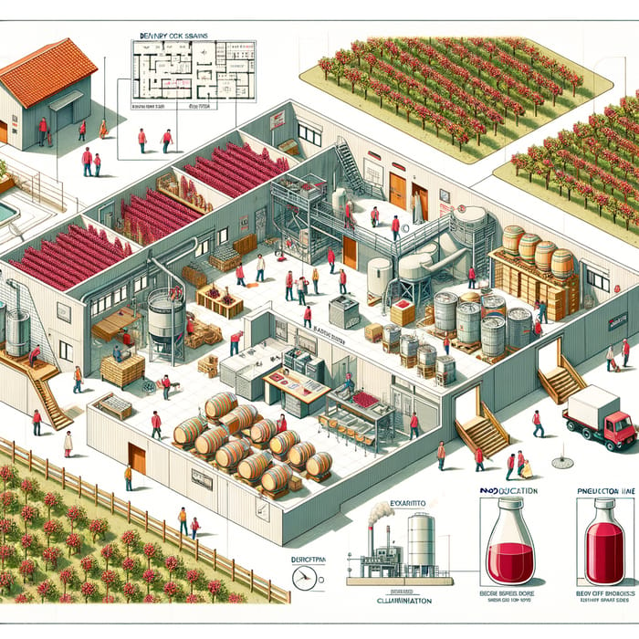 Red Wine Factory Floor Plan | Production, Aging, & Analysis Spaces