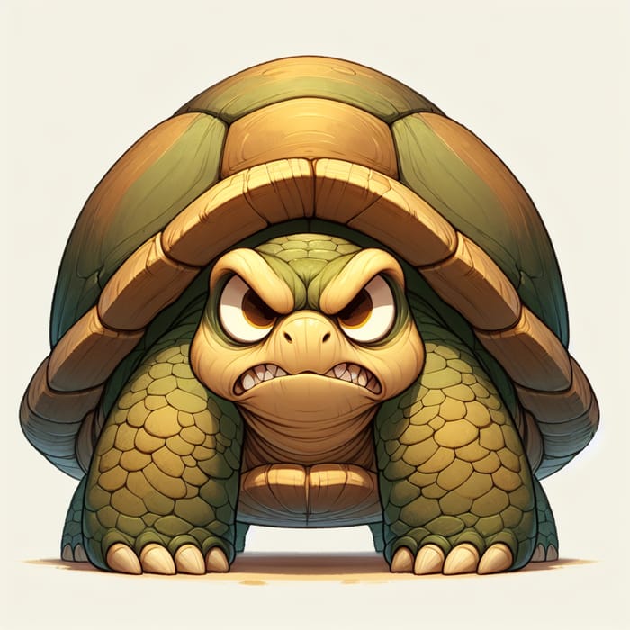 Angry Tortoise with Fierce Expression
