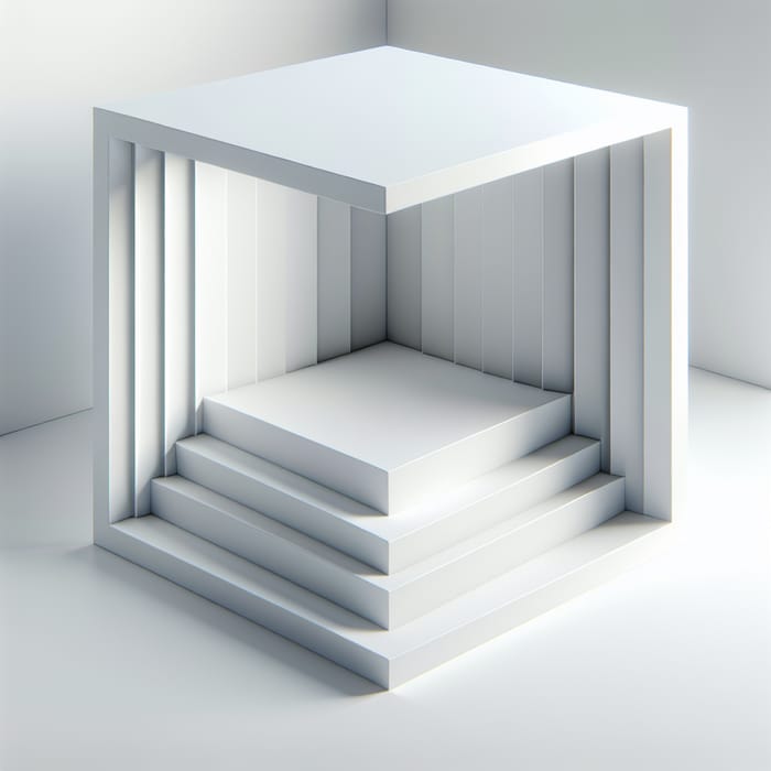 White Box Interior with 3D Graphic Design