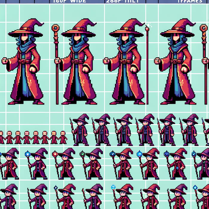 Magi Characters Sprite Sheet - Pixel Art Game