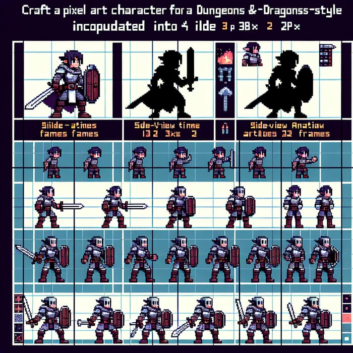 Create Dungeons and Dragons Pixel Art Character Sprite Sheet