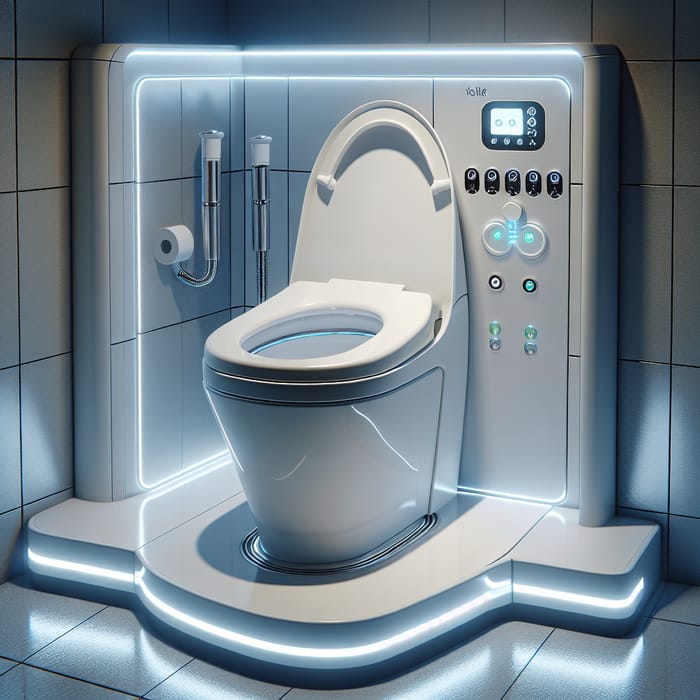 Advanced Self-Cleaning Toilet with Robotic Arms