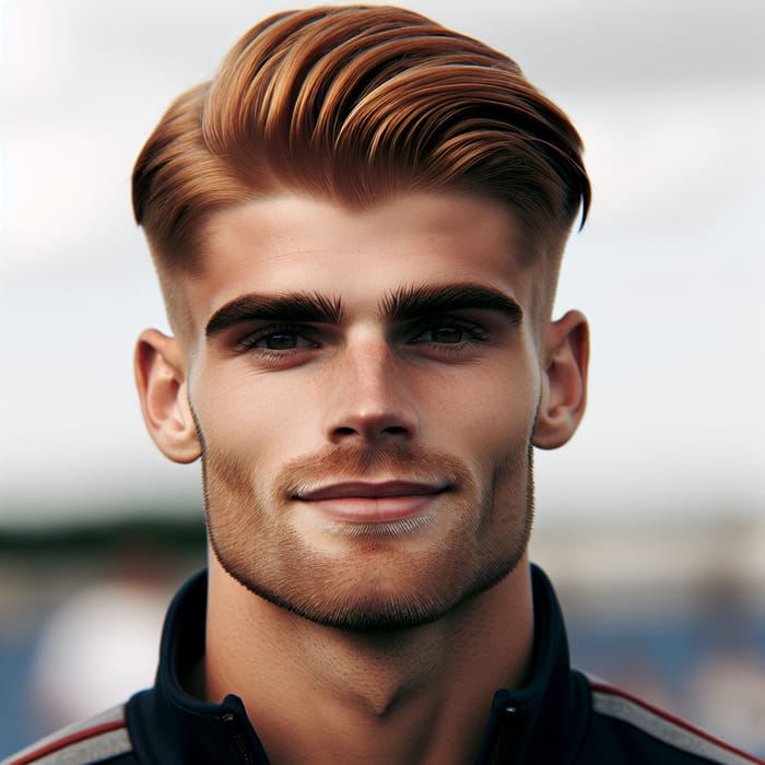 Muscular Man with Short Strawberry Blond Hair | Distinctive Features