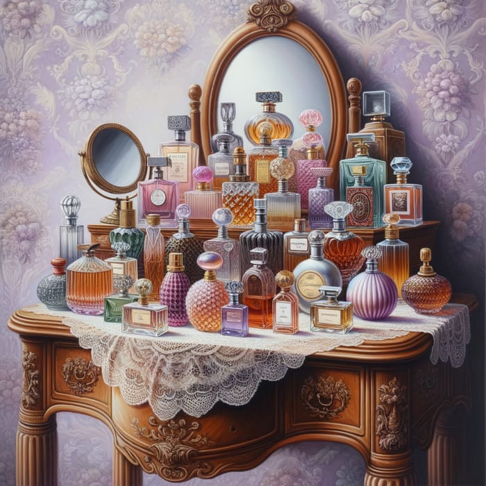 Perfume Eclecticism: Antique Vanity Bottles Painting