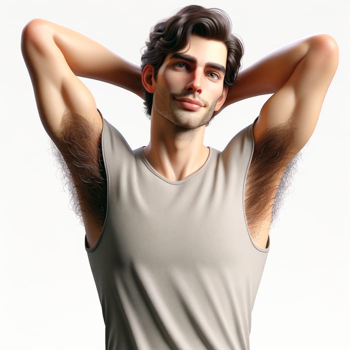Confident Male Figure with Natural Armpit Hair