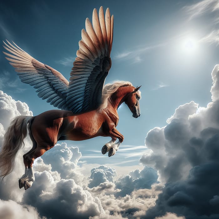 Majestic Flying Horse | Magical Beauty in Flight