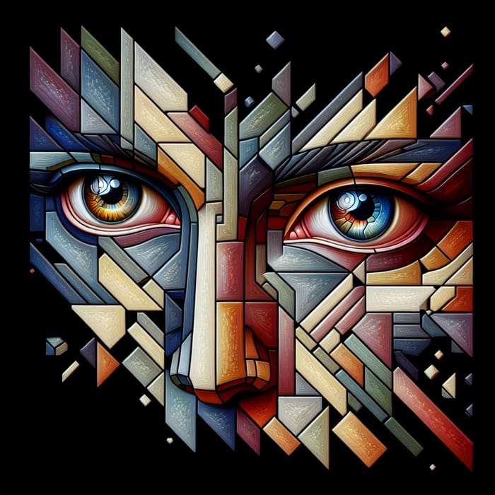 Broken Gaze: Abstract Fragmentation with Geometric Shapes