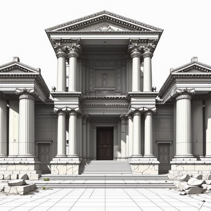 Detailed and Realistic Illustration of a Medieval Temple