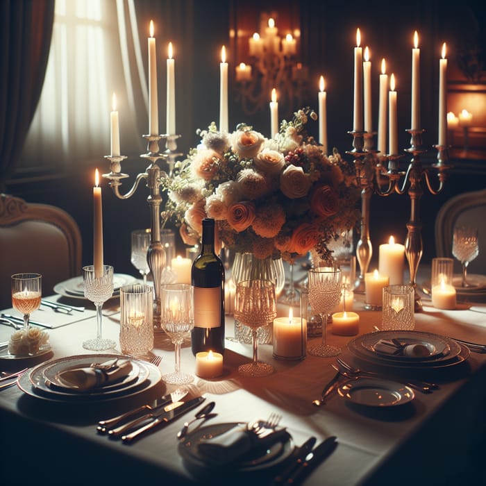 Ambient Candlelit Dinner Scene | Romantic Dining Setup