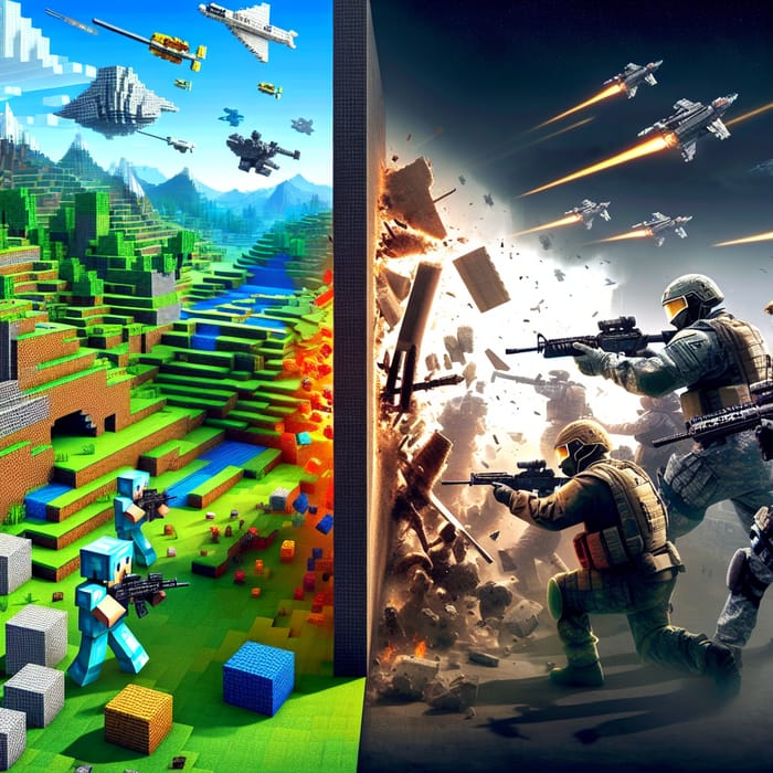 Minecraft vs Call of Duty: Blocky Warfare Encounter