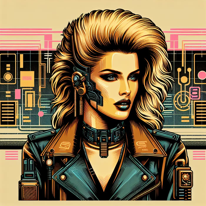 Futuristic Cyberpunk Dolly Parton Blond Bombshell Portrait